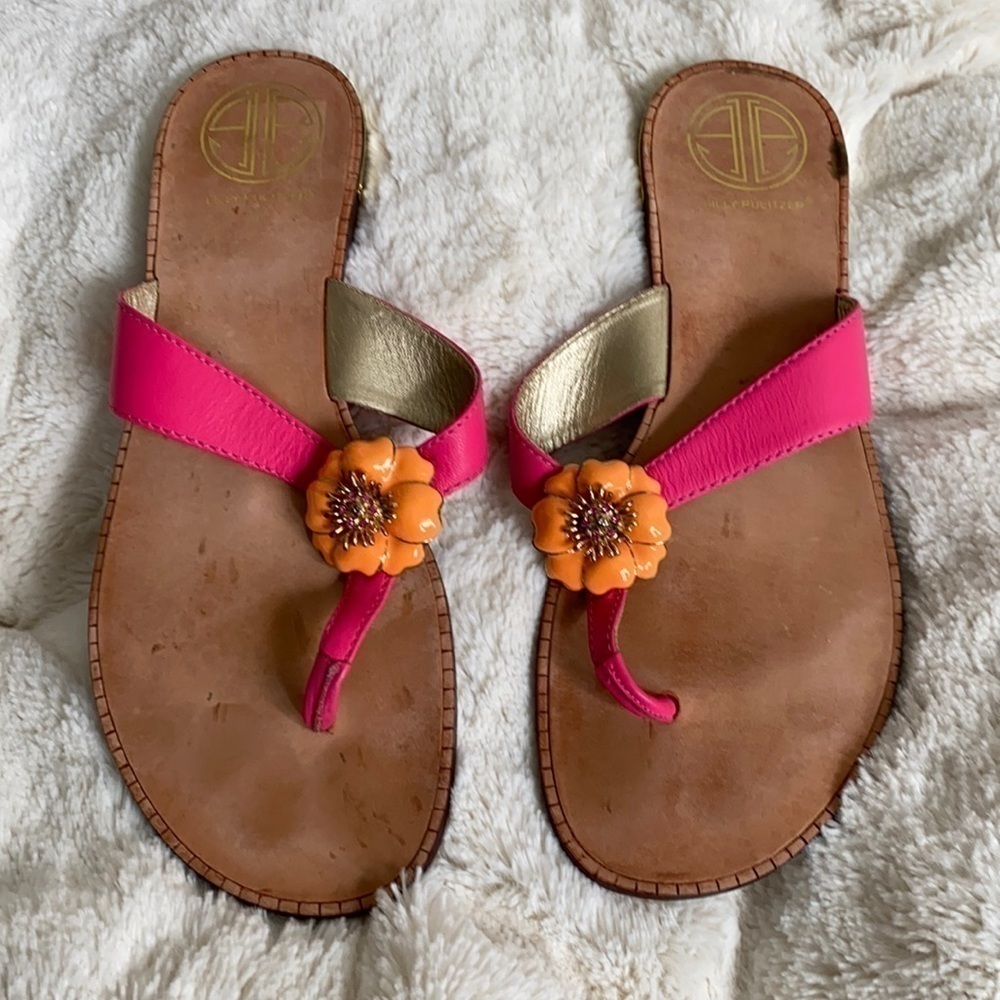 Lilly Pulitzer - Pink Leather Sandal, Size 9​​​​​​​​​​​​​